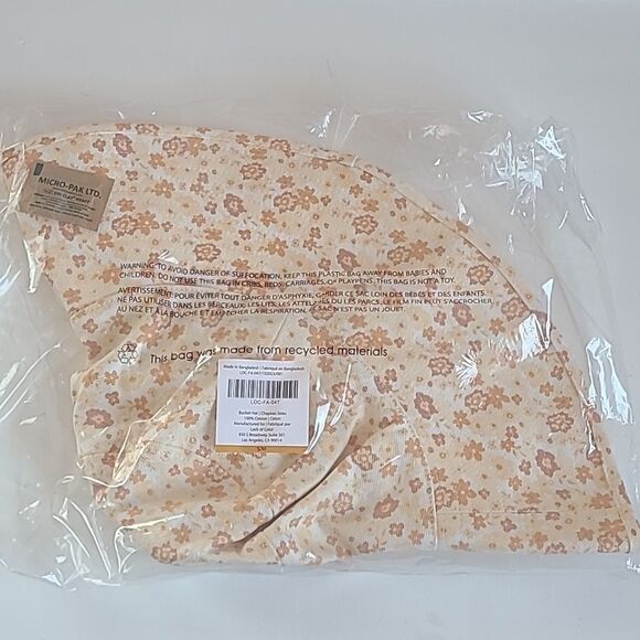 Lack of Color Summer Holiday Bucket Hat w/ Ties Floral Cream Peach Orange Sz S/M main image 4